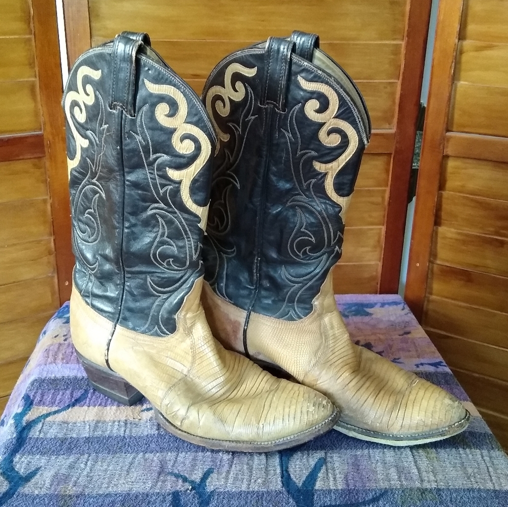 Tony Lama vintage cowboy boots | lizard skin?